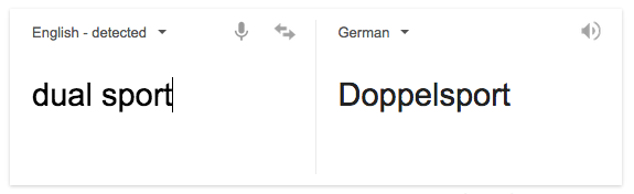 dual sport in german