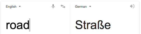 How do you spell road in german?